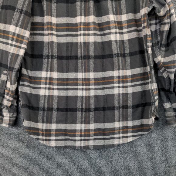 Jachs Mens Button-Up Shirt Gray Plaid Medium Long Sleeve Chest Flap Pockets - Picture 7 of 13